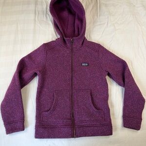 Patagonia Kids M 10 Purple Full Zip Fleece Hoodie Jacket